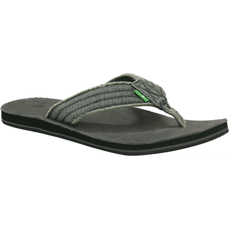 Sanuk Men's Fraid Not Flip Flop, Charcoal, 9 M US