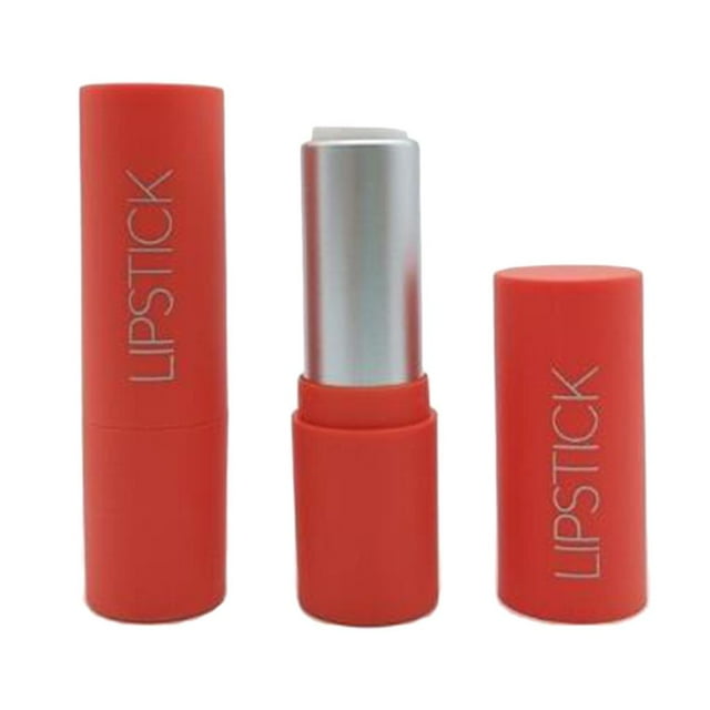 Lote de 2 tubos redondos rellenables para lápiz labial, bálsamo labial cosmético, botellas. rojo