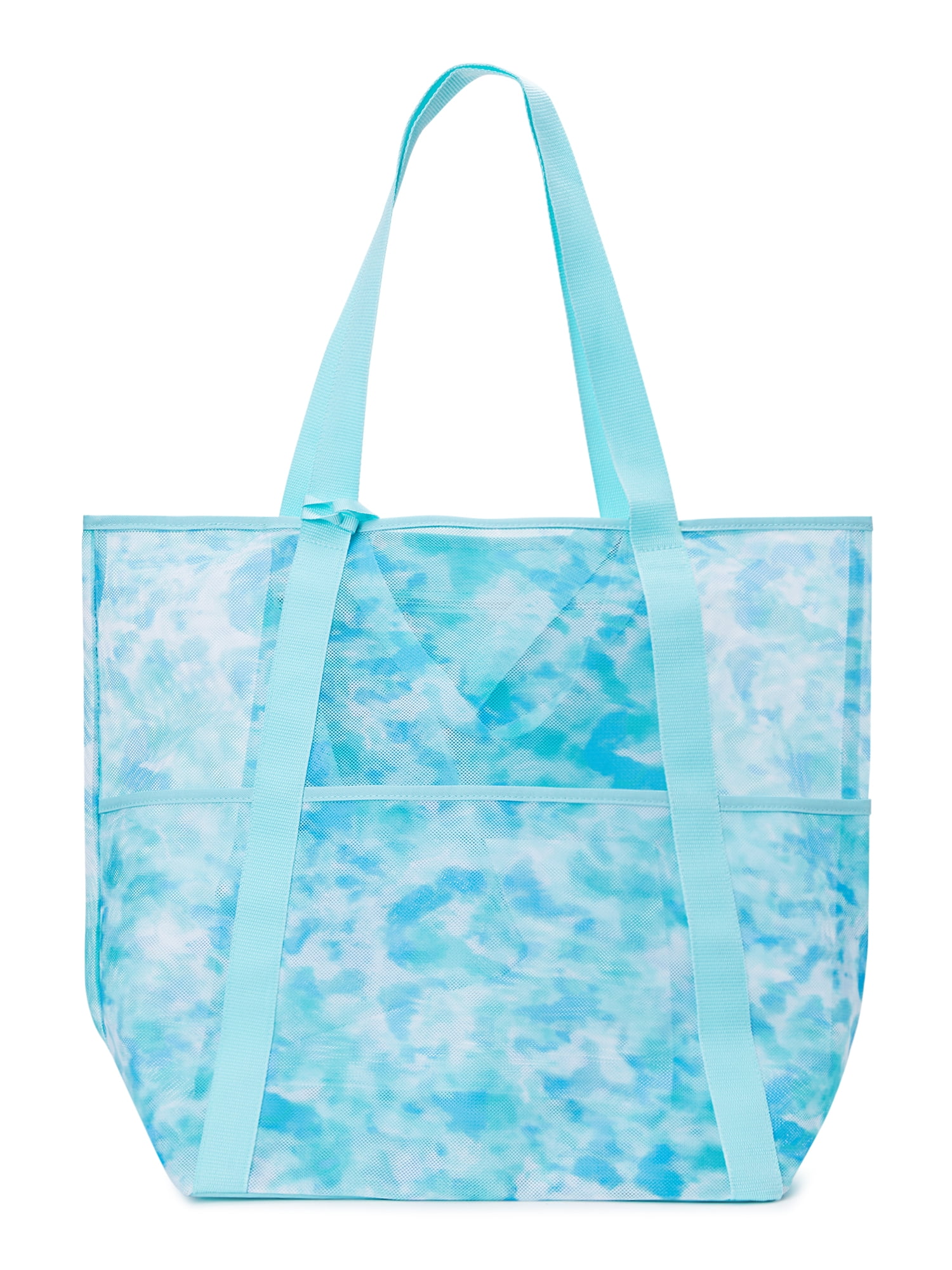 Time and Tru Women's Mesh Beach Tote Handbag, Tie Dye