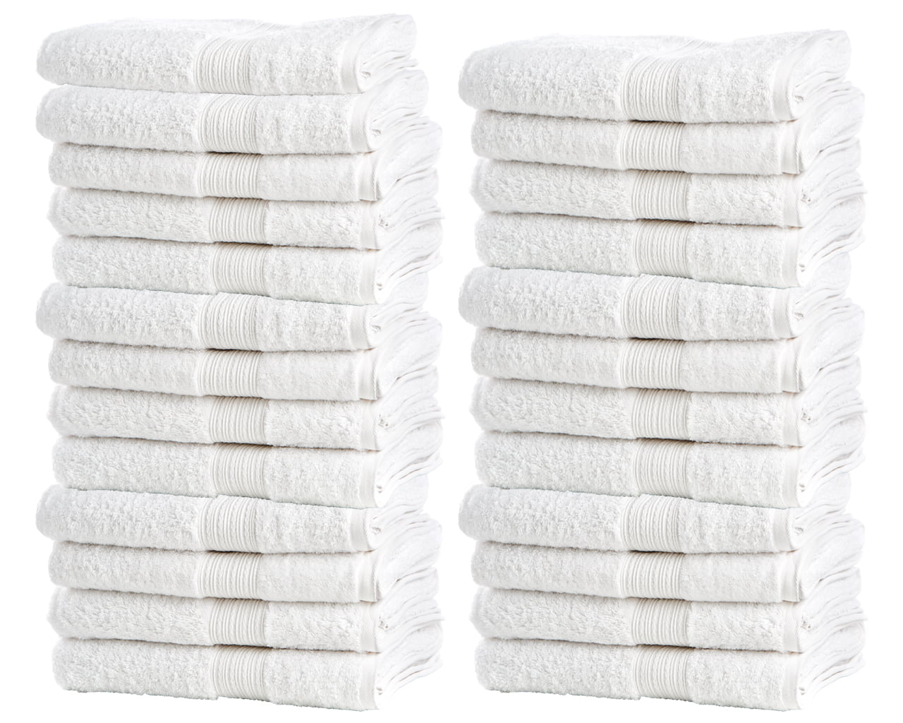 24 new white 100% cotton econ hotel wash cloths 12x12 washcloths heavy duty 