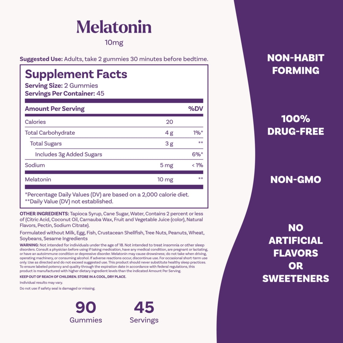 Natrol® Melatonin Gomitas, Apoyo para el Sueño para Adultos, Sabor Fresa, 10mg, 90 Unidades