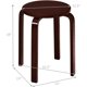 thumbnail image 3 of Songqin Stackable Bentwood Stools Set of 4, 18-Inch Height Backless Counter Chairs with Round Top, Anti-Slip Felt Pad, Portable School Stool for Dining Room, Kitchen, Classroom, Dark Coffee, 3 of 18