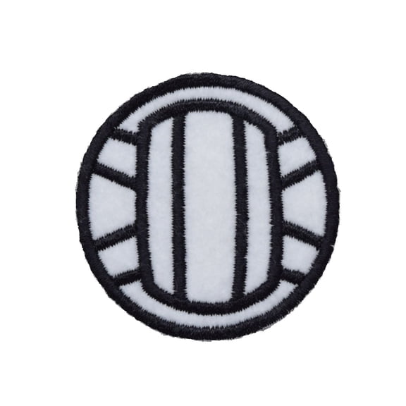 2" Volleyball - Black/White - Sports - Iron on Applique/Embroidered Patch