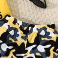 thumbnail image 4 of WUANDIXFA Baby Boy Clothes Letter Printed Romper Shorts Summer Outfits Camo Clothing Set 0 3 6 9 12 Months (Yellow, 0-3 Months), 4 of 8
