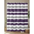 thumbnail image 4 of Dark Purple Shower Curtain, Gray White Stripe Waterproof Shower Curtain Set with 12 Hooks Lightweight Washable Fabric Shower Curtains for Bathroom 48x72 Inches, 4 of 6