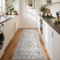 thumbnail image 2 of Garvee Floral Printed Runner Rugs 2x6 Botanical Carpet, Farmhouse Flower Rug Washable Rug with Non Slip TPR Backing, Low Pile Modern Floor Mats for Hallway Bedroom Home Decor, Beige, 2 of 7
