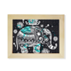 thumbnail image 1 of Nación flor negro azul animal elefante Escritorio de madera Arte Pintura 6x8 pulgadas marco de foto foto, 1 of 4