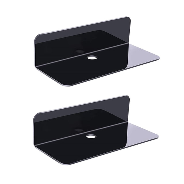 Pantalla de Estante Flotante de Acrílico Extraíble para Muñeca con Inteligente 2/3/4/5/6 Piezas 2 piezas negro yotijar Estantes de pared flotante de acrílico