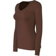thumbnail image 5 of Bozzolo Women's Basic V-Neck Warm Soft Stretchy Long Sleeves T Shirt, 5 of 10