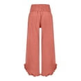 thumbnail image 4 of Endives Women's Linen Pant High Waist Elastic Casual Loose Long Pants SpringTrendy Orange, 4 of 7