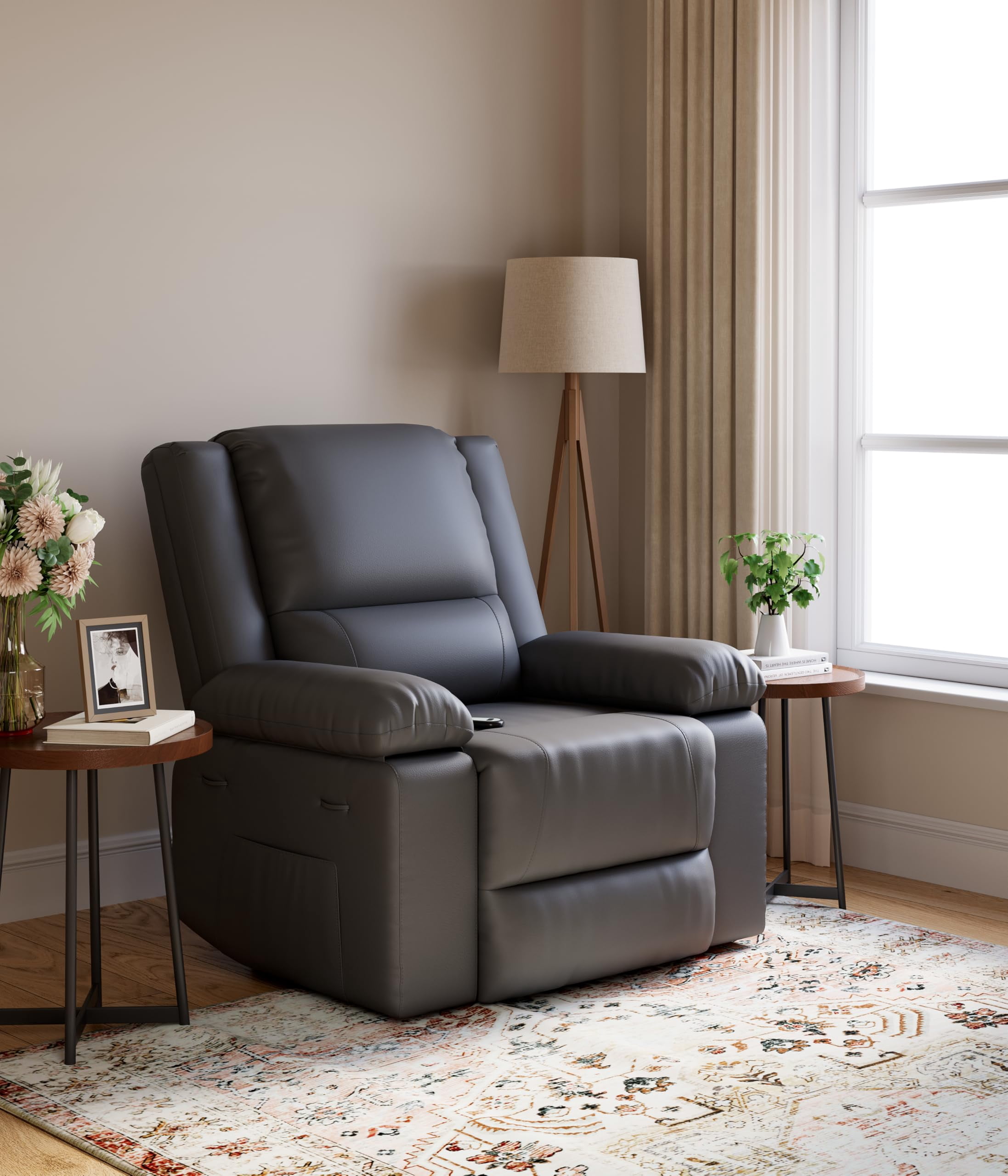 Towallmark Massage Chair Full Body,Leather Power Lift Recliner w/Massage and Heat for Elderly, Recliner Chairs with Pockets for Living Room
