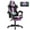 Purple, variant on Luxvie Pink Gaming Chair with Footrest High Back Ergonomic Office Gamer Chair with Massage and Headrest Lumbar Support Swivel Computer Game Chair Cute Bunny Ears for Adults