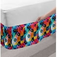 thumbnail image 2 of Geometric Bed Skirt, Abstract Blended Vivid Color Square and Diamond Shapes with Dots and Circles, Elastic Bedskirt Dust Ruffle Wrap Around for Bedding Decor, 4 Sizes, Multicolor, by Ambesonne, 2 of 2