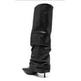 thumbnail image 3 of FSJ Women Fashion Slouchy Fold Over Knee High Boots Pointed Closed Toe Stiletto High Heel Long Boots Party Shoes Size 10.5 Black, 3 of 4
