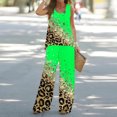 thumbnail image 2 of Mikilon Ensemble Stylé pour Femme 2 Pcs Décontracté Ample Débardeur Imprimé Pantalon Long Sans Manches Col Rond Haut/chemise Ensemble Vert TP, 2 of 5