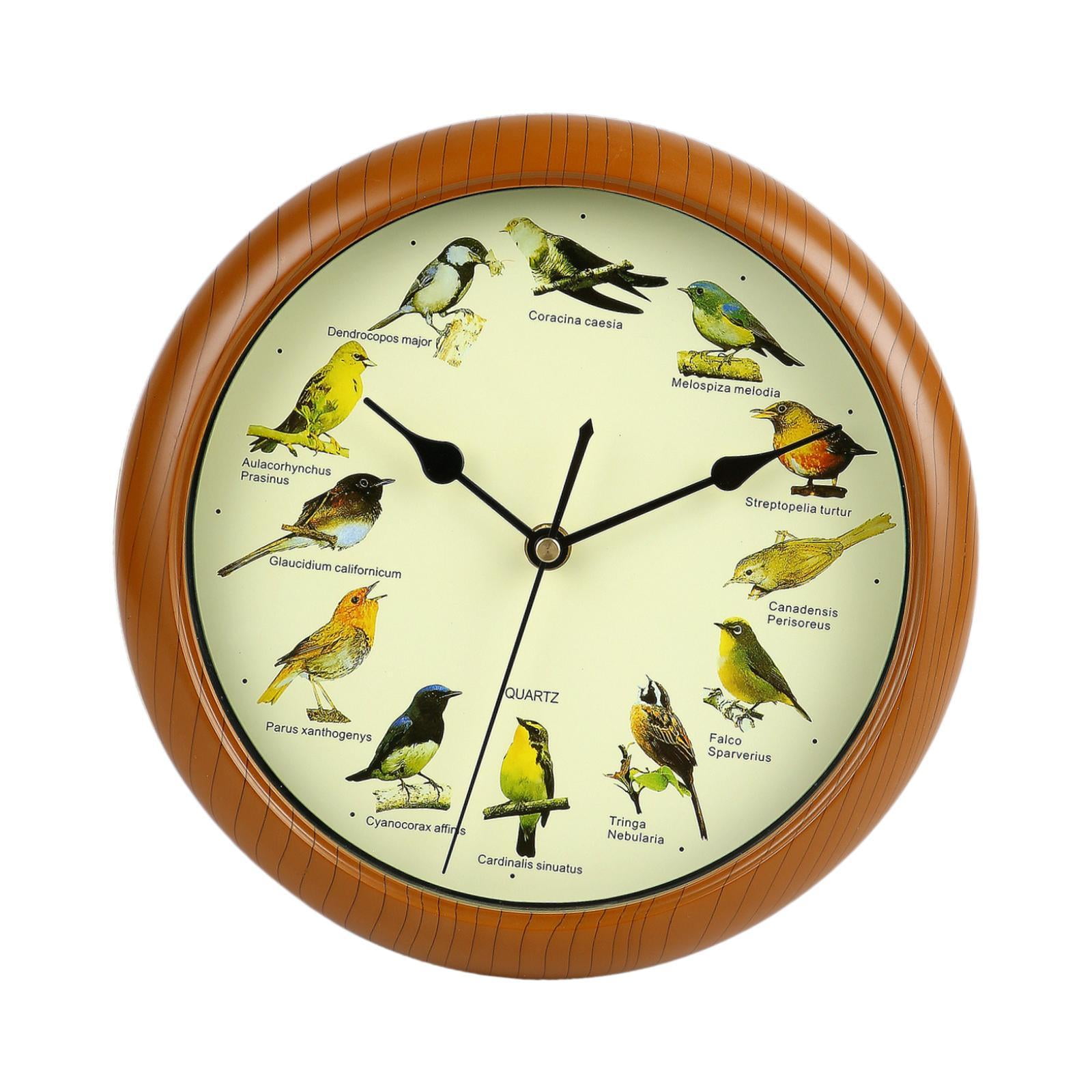 Baoblaze Bird Wall Clock Creative Round Bird Clock with Sound for Bedroom Home Office