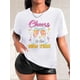 thumbnail image 1 of Women Crewneck Print Short Sleeve T-Shirts Summer Tees Loose Fit Graphic TopsWomen'S Casual Fashion Polyester T-Shirt with "Cheers to the New Year" Print, Crew Neck, Short Sleeve, Knit Fabric, Medi, 1 of 7