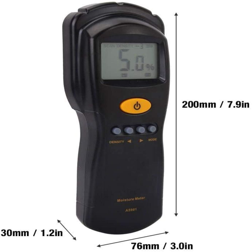 AS981 Moisture Meter Clear Reading High Frequency Electromagnetic Wave Measuring for Wood Bamboo Digital Wood Moisture Meter 