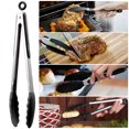 thumbnail image 2 of Chainplus Pinces en Silicone Premium pour Cuisine 12” - Poignée en Acier Inoxydable Antidérapante et Facile à Saisir - Résistant à la Chaleur, Qualité Alimentaire - Ustensile Pratique pour Cuisiner, Servir, Barbecue, Buffet, Salade, Glace, Four (Noir), 2 of 8
