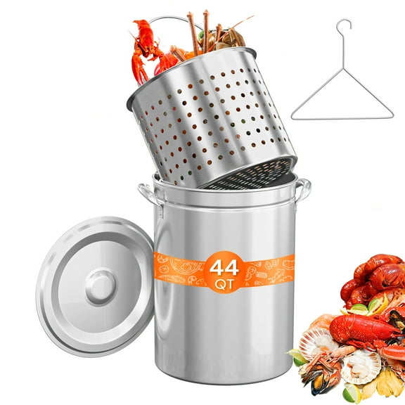 Ktaxon 44QT Pot Deep Turkey Pot Stainless Steel Fryer Boiling Pot