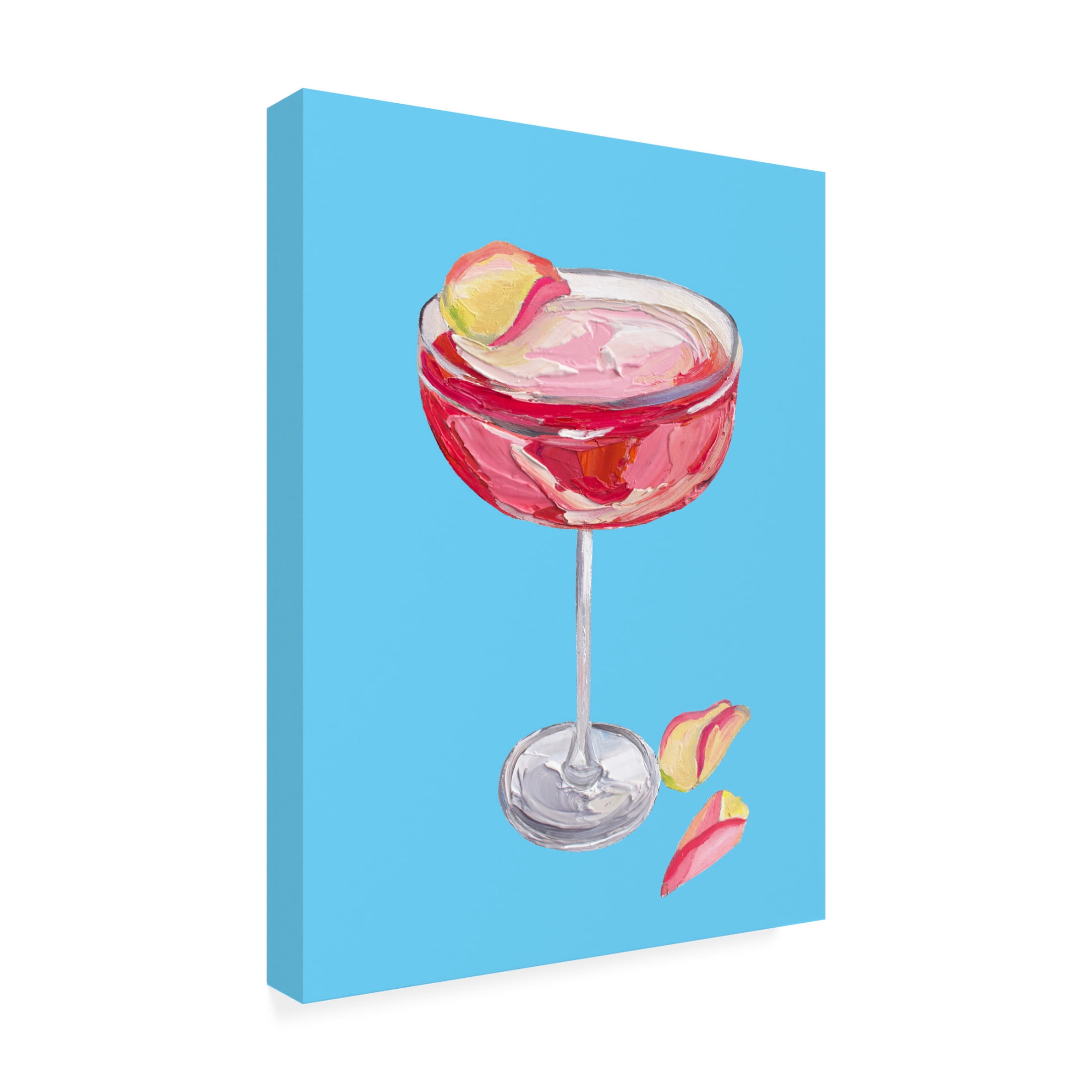 Trademark Fine Art Alice Straker Sparkling Rose Gin Cocktail Canvas Wall Art