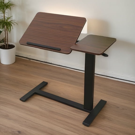 YINGYING Adjustable Overbed Bedside Table, Rolling Laptop Stand Tilting Standing Desk with Wheels Tray Table