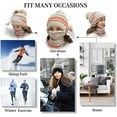 thumbnail image 5 of 4PCS Fleece Lined Winter Hats for Women Knit Beanie Hat Scarf Mask Glove Set Warm Soft Slouchy Skull Cap Pom, 5 of 8