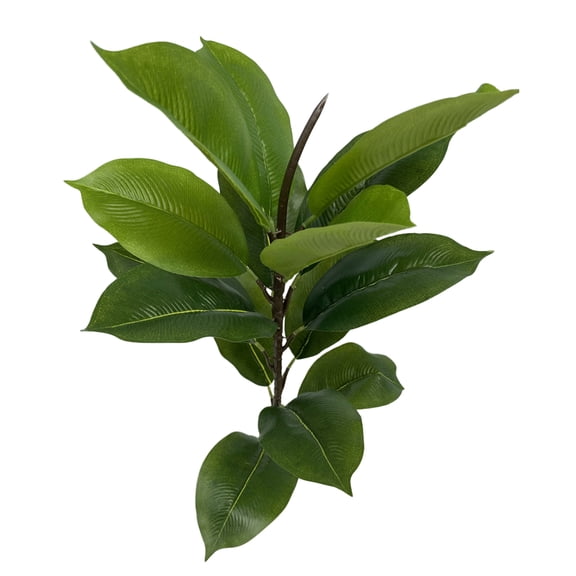 15-Leaf Single-Pole Dragonfly Tree Rubber Tree Qin Leaf Banyan Tree Printing Tape Simulation Green Plant Potted Decoration Ornaments