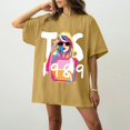 thumbnail image 1 of TayIor Sw1ft Chemises, Tylor Sw1ft Merch, Tylor Sw1ft, Chemises Blouse à Manches Courtes à Col Rond Imprimées Décontractées de Mode pour Femmes, T-Shirts Graphiques pour Amatrices de Musique pour Femmes TKFASHION Jaune Terreux TTG, 1 of 5