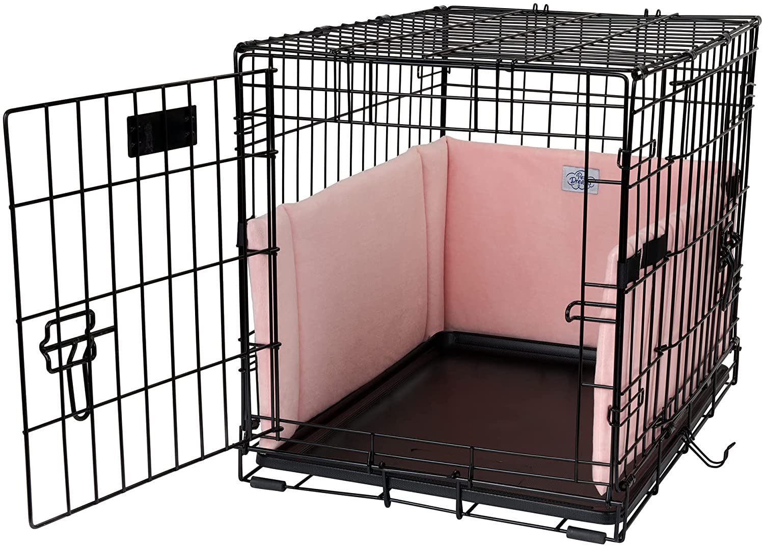 Pet Dreams Dog Crate Cover & Mat Set - Breathable Kennel Cover For ICrate 18-48 Inches (Pink, X-Small)