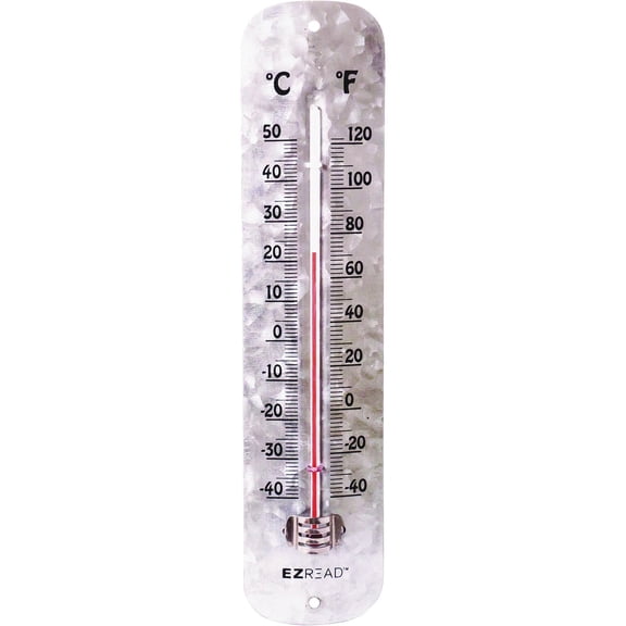 EZ Read 12 In. Galvanized Metal Thermometer 840-0090