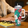 thumbnail image 6 of Lsque Sanrio Pattern 40 OZ Ice Bully Cup with Handle and Straw, Double Wall Stainless Steel Tumbler Travel Coffee Cup with Lid for Christmas Present, 6 of 8