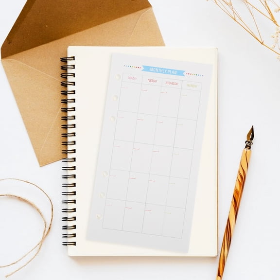 OUNONA 40 Sheets A6 6-Hole Paper Refills for Notebook Planner Journal Diary Inserts Compatible with Filofax Binders and Organizers