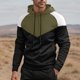 thumbnail image 1 of Dolkfu Sudadera con capucha de color mezclado para hombre, sudadera con capucha para correr, sudadera de manga larga con cordón para hombre XL, 1 of 9