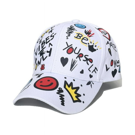 Smile Face Print Baseball Cap Women's Graffiti Outdoor Sports Sun Hat