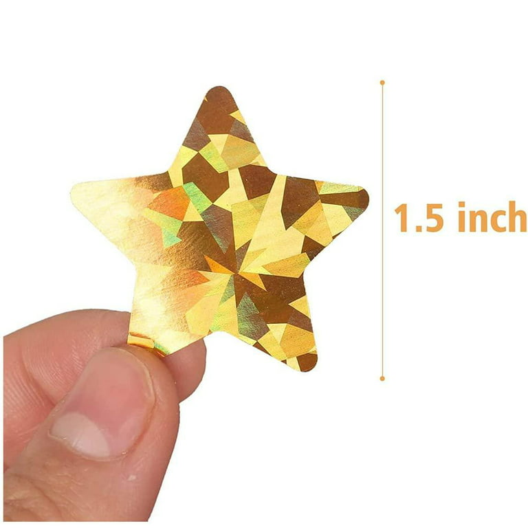 Glitter Star Stickers 1 Inch DIY Adhesive Sparkling Labels Gold Powder