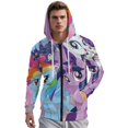 thumbnail image 2 of Unisex My Lit-tle Pony Zip Up Hoodies 3D Printed Pullover Hooded Sweatshirt with Pocket for Mens Womens, 2 of 8
