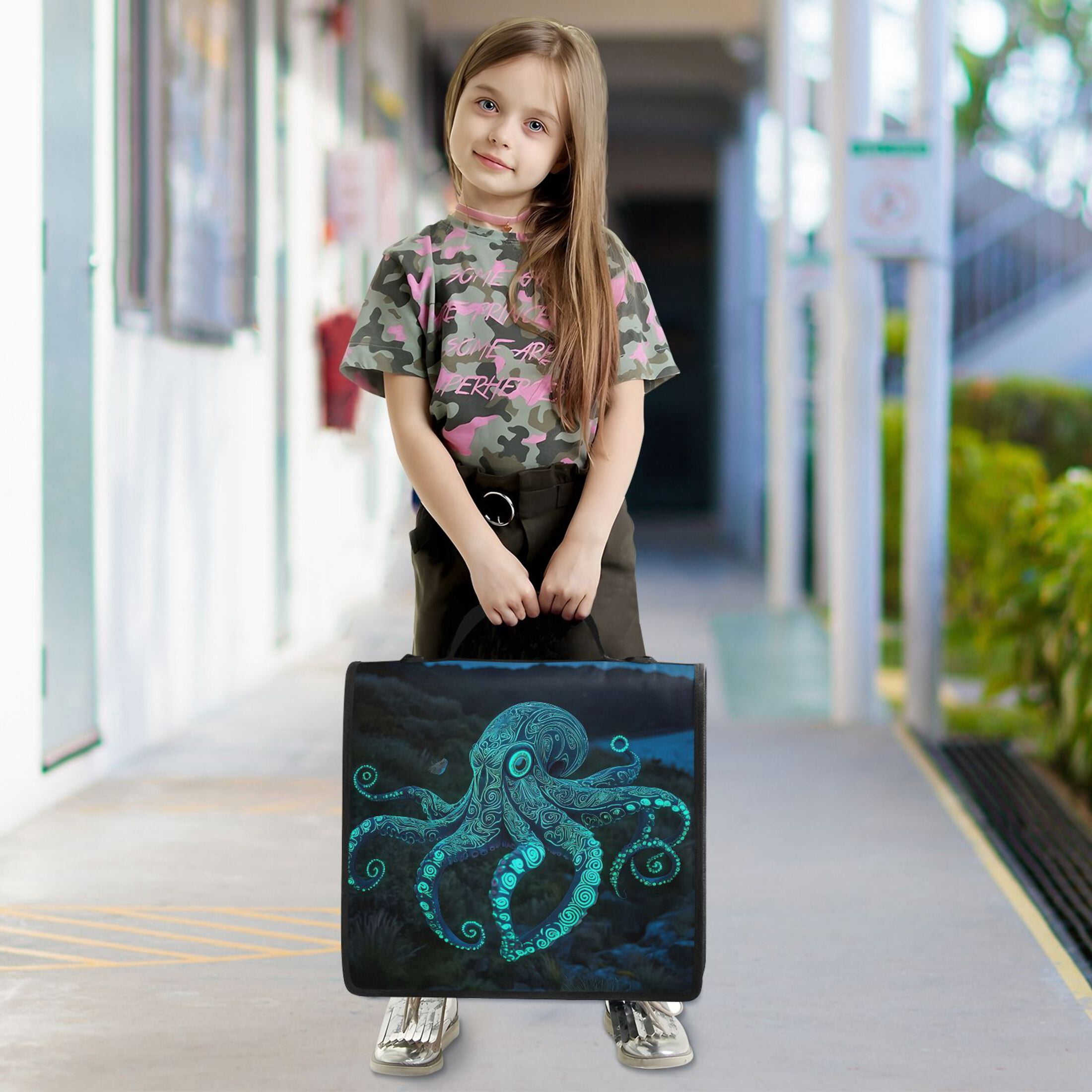 ALAZA Zipper Binder Bag Octopus Texture 3 Ring File Folder Binder Organizer Bag