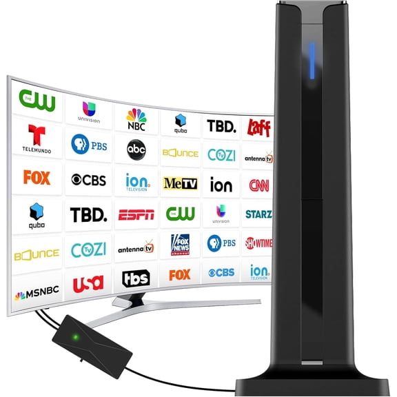 Digital TV Antenna for Smart TV Indoor,2026 TV Antenna with 3M Stick Base, 360°&Long Range Reception HDTV Antenna for Local Channels, Easy Installation Antennas for TVs Without Cable (7.0 in)