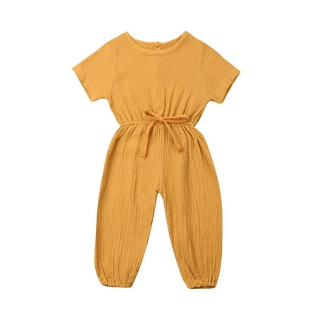 

Canrulo Cute Newborn Baby Boys Girls Romper Bodysuit Jumpsuit Outfits Sunsuit Clothes Yellow 6-12 Months