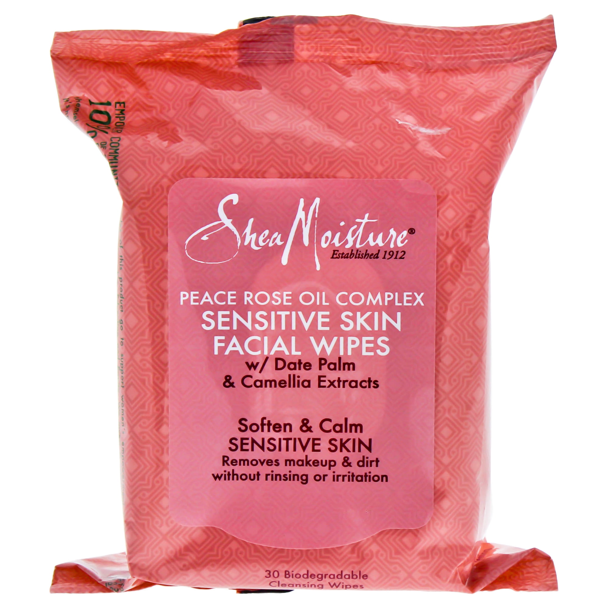 Peace Rose Oil Complex Sensitive Skin Facial Wipes by Shea Moisture for