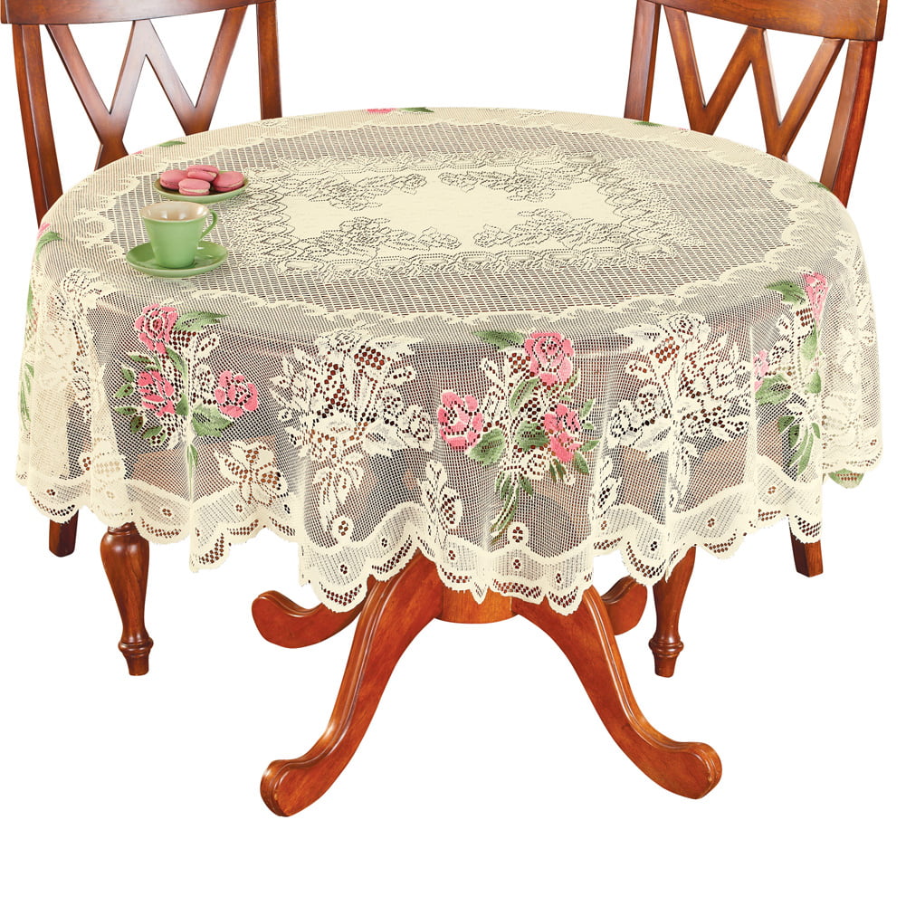 1pc Oval Vintage Embroidered Lace Tablecloth Floral Table Cloth/Mat Home Decor A 