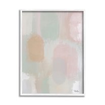 Stupell Industries Soft Pastel Abstract Painting Tranquil Pink Green Shapes, 24 x 30,Design by Robin Maria