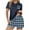 Blue, variant on Simua Pajamas Sets for Women Casual Summer Lounge Sets Short Sleeve V-neck T-shirts and Plaid Shorts Sleepwear 2 Piece Pjs Sets