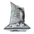 thumbnail image 2 of Penguin Paradise Flowers Indoor/Outdoor Pillow in Blue 20 x 20 with removable cover, 2 of 7