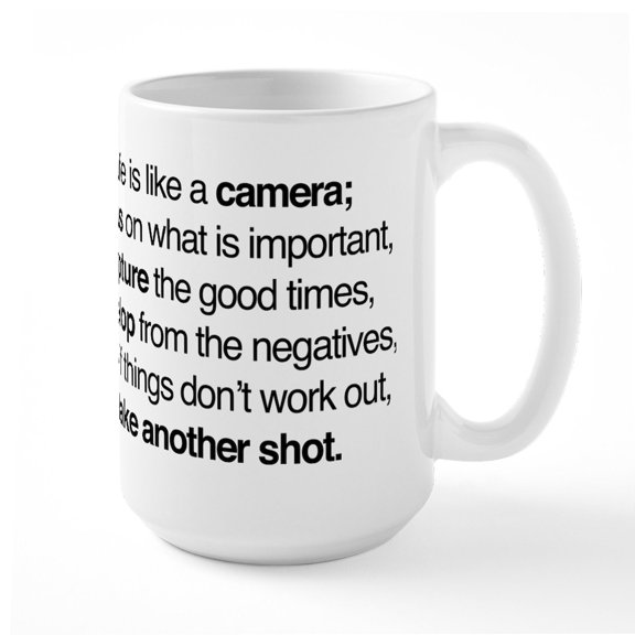 CafePress - Life Is Like A Camera - 15 oz Ceramic Large White Novelty Mug