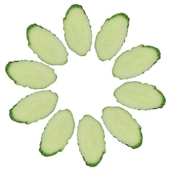 ROCKROK 10PCS/Pack Artificial Cucumber Slices Simulated Food Vegetable Slices Model