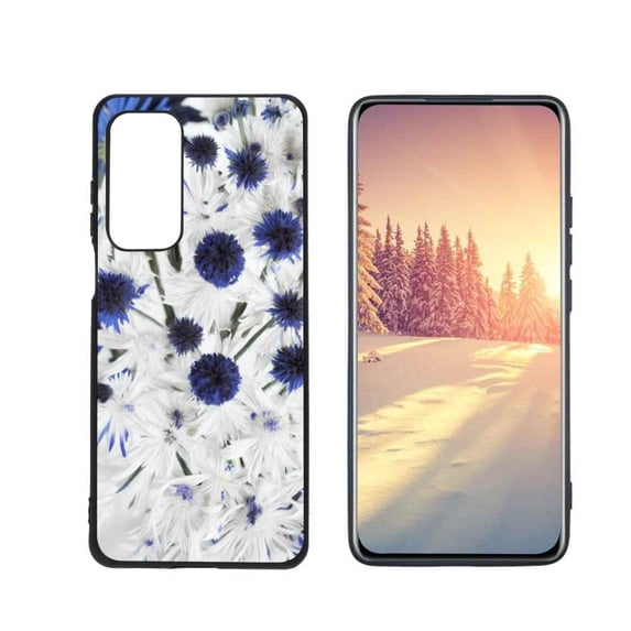 Compatible with Motorola MOTO Edge 5G UW Phone Case, Cornflowers Case Men Women, Flexible Silicone Shockproof Case for Motorola MOTO Edge 5G UW