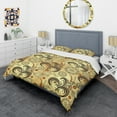 thumbnail image 3 of Designart 'Golden Luxury Pattern I' Mid-Century Modern Duvet Cover Set, 3 of 4