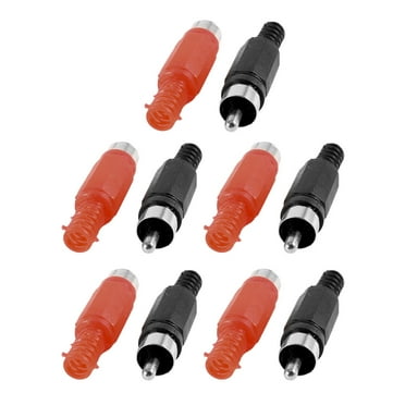 RCA Male Plug Audio Video AV Cable Connector Coverter Adapter Tri Color 10 Pcs